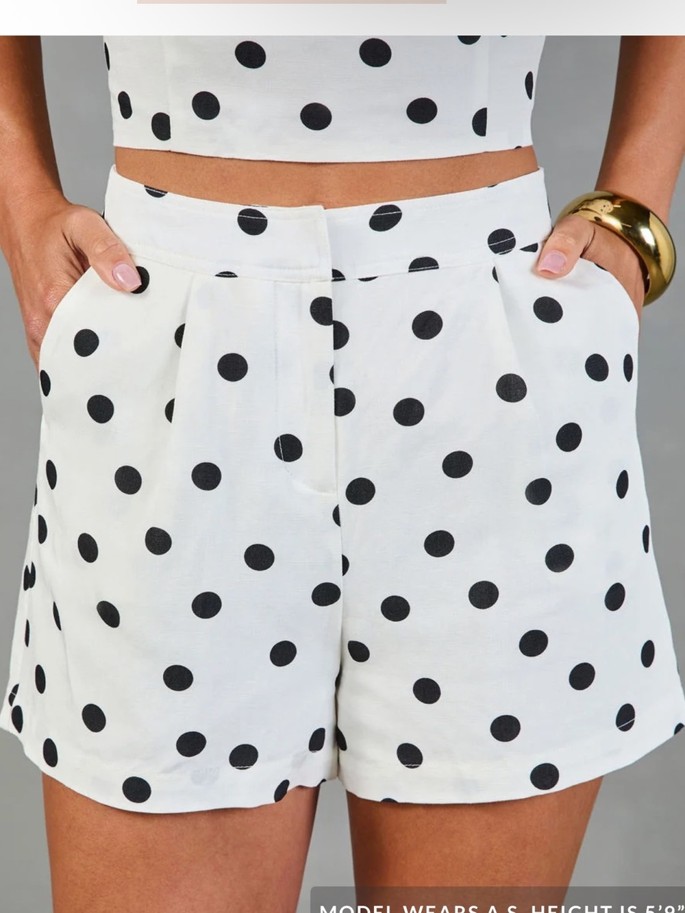 VICI Summer Magic Linen Blend Polka Dot Shorts